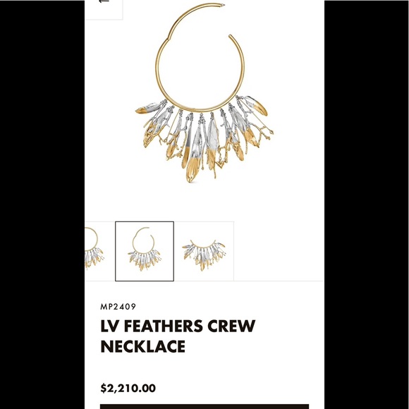 LOUIS VUITTON FEATHERS CREW NECKLACE - Picture 2 of 8
